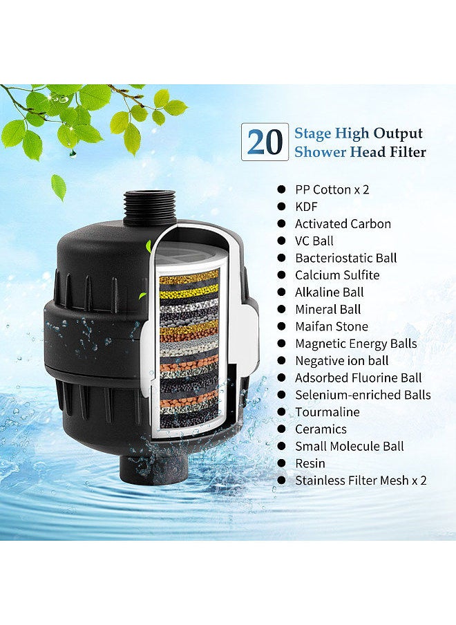Generic - Shower Filter with Leak-proof Gasket Teflon Tape 20 Stage High Output Shower Head Filter - Image 1