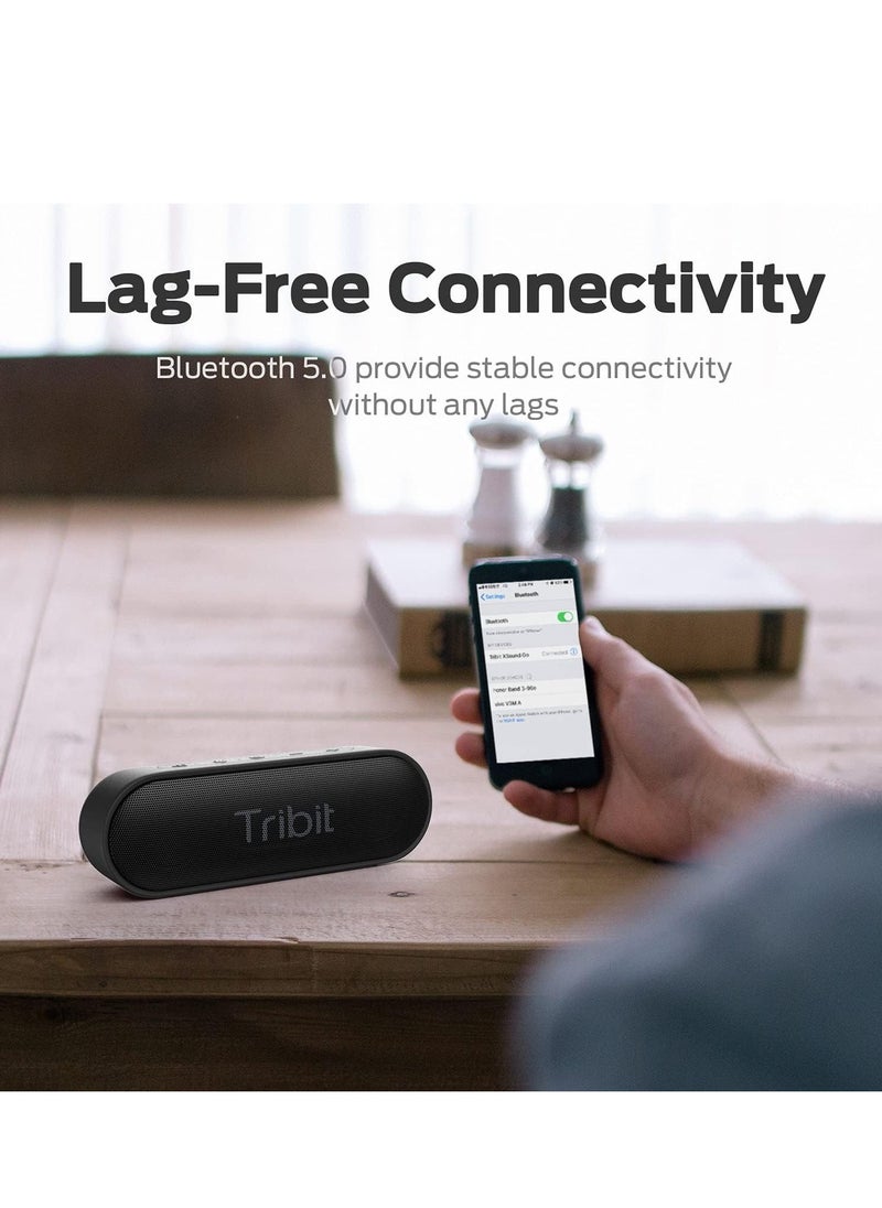 Tribit Bluetooth Speaker, XSound Go Speaker with 16W Loud Sound & Deeper Bass, 24H Playtime, IPX7 Waterproof, Bluetooth 5.0 TWS Pairing Portable Wireless Speaker for Home, Outdoor