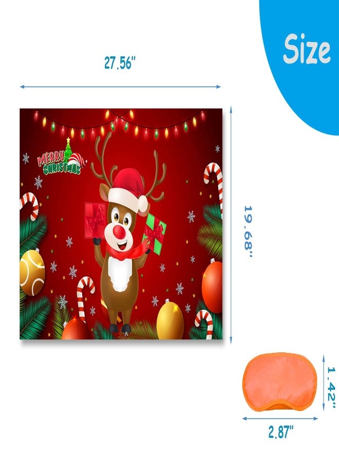 Badeauwald Pin the Nose on Rudolph Christmas Party Games, Big Size Poster, Elastic Blindfolds. Pin the Tail on the Reindeer Games, 36pcs Stickers Edge Cut Dots Glue for Christmas Games. - Image 4