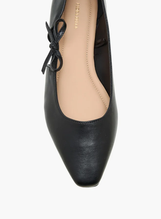 Flora Bella By Shoexpress Bow Detail Slip-On Ballerinas