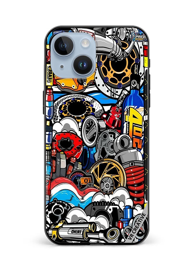 VR CREATIVE Protective Case Cover For Apple iPhone 15 Jdm Digital Republic Design Multicolour  - Image 1