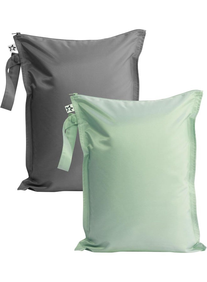 Tiny Twinkle Mess-proof Wet Bags 2 Pack Waterproof and Washable Bag for Travel storage, Stroller, Daycare, Baby Diapers, Yoga, Beach, Pool, Wet Toddler Swimsuits - Image 1