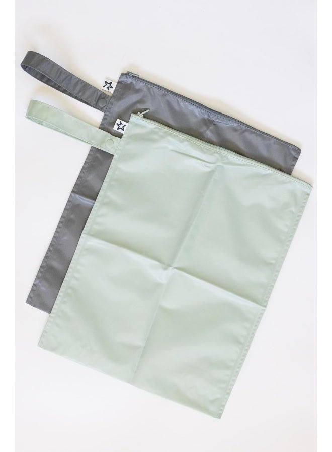 Tiny Twinkle Mess-proof Wet Bags 2 Pack Waterproof and Washable Bag for Travel storage, Stroller, Daycare, Baby Diapers, Yoga, Beach, Pool, Wet Toddler Swimsuits - Image 5