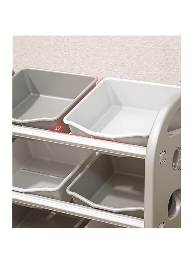 MIXDE Children Multi-Bin Toy Organizer,Storage Bins Toy Boxes, Kids Toy Storage Rack,3 Layer Children Storage Shelf with 6 Bins for Girls and Boys in Bedroom Playroom Living Room - Image 5