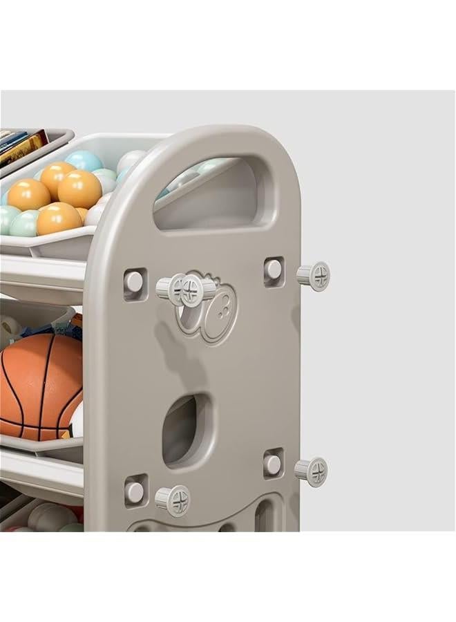 MIXDE Children Multi-Bin Toy Organizer,Storage Bins Toy Boxes, Kids Toy Storage Rack,3 Layer Children Storage Shelf with 6 Bins for Girls and Boys in Bedroom Playroom Living Room - Image 3