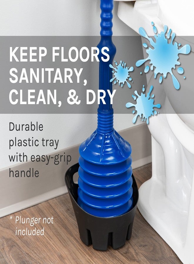JS Jackson Supplies Universal Black Plastic Drip Tray for Toilet Plunger - Image 3