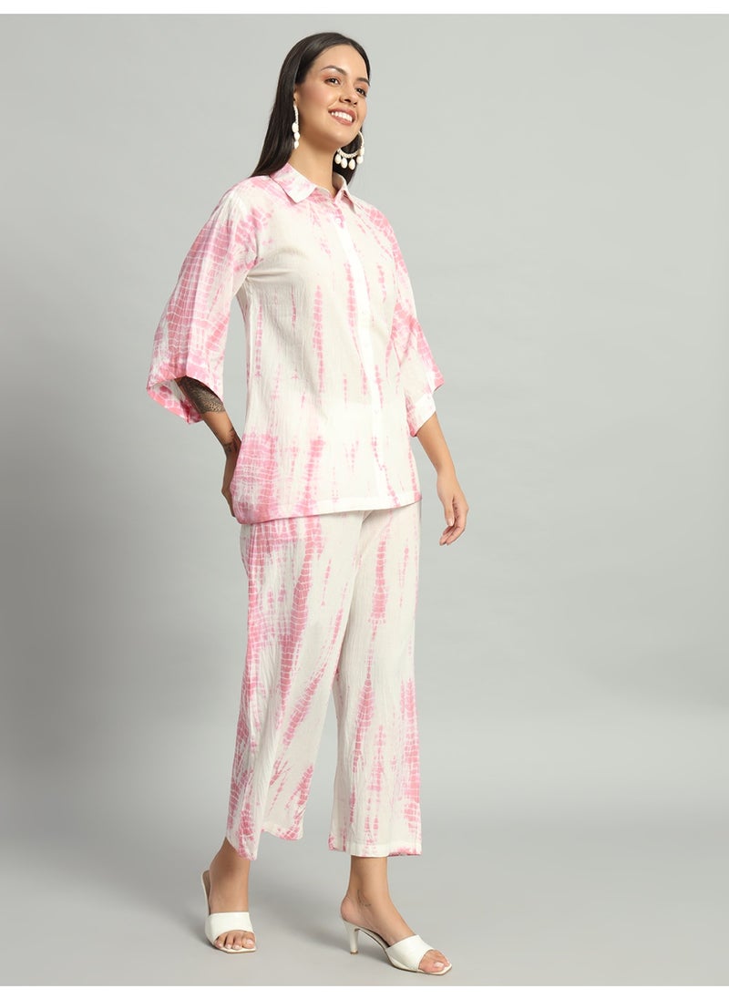 Generic Indian Women Ethnic Pink Shibori Tie-Dye Co-ord Set  - Image 4