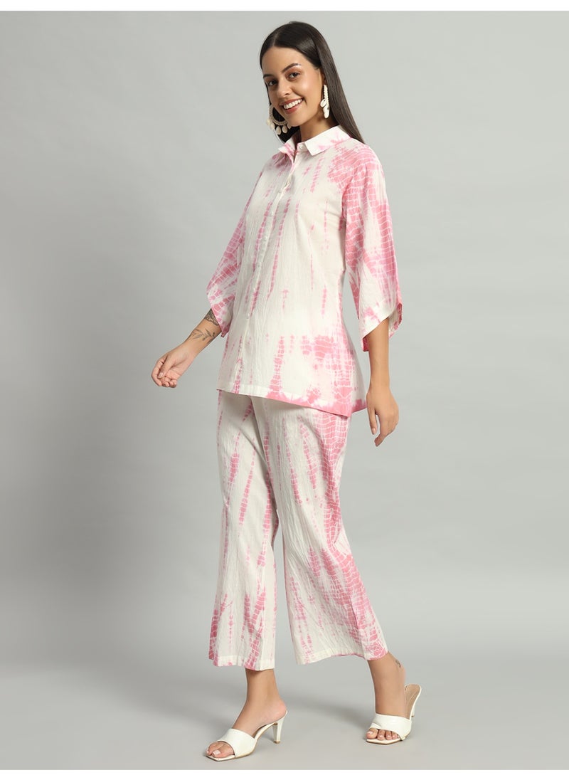 Generic Indian Women Ethnic Pink Shibori Tie-Dye Co-ord Set  - Image 5