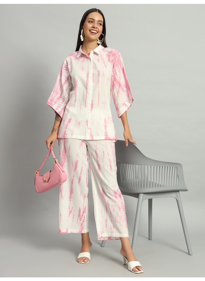 Generic Indian Women Ethnic Pink Shibori Tie-Dye Co-ord Set  - Image 2