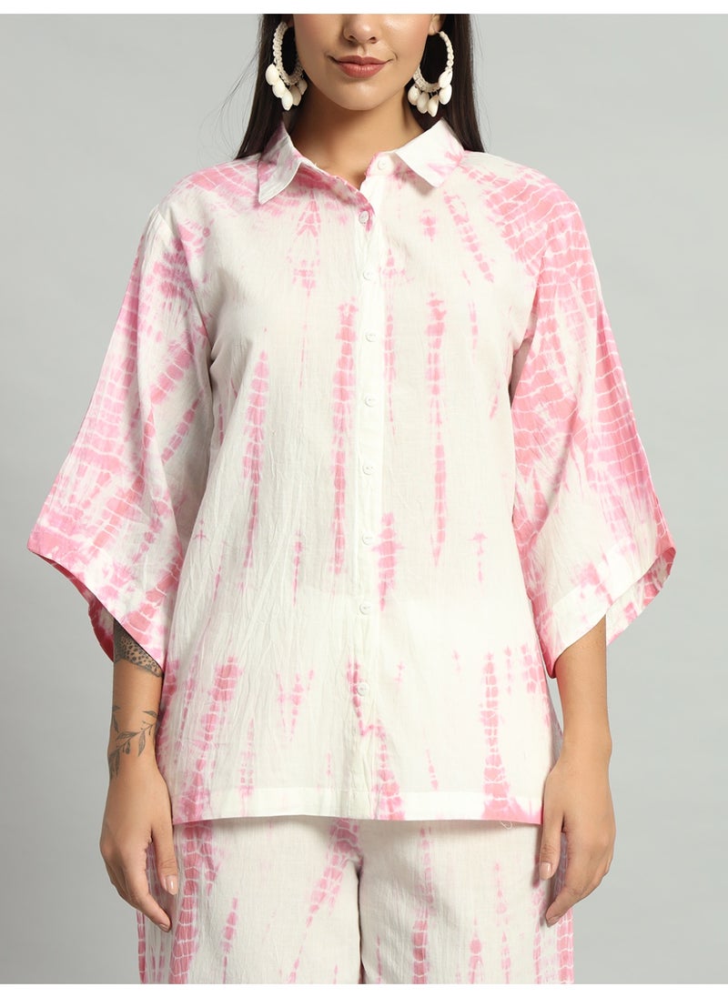 Generic Indian Women Ethnic Pink Shibori Tie-Dye Co-ord Set  - Image 3