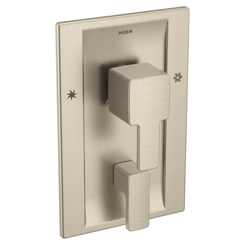 Moen 90 Degree Brushed Nickel PosiTemp Shower Valve with Builtin 3Function Transfer Valve Trim Kit Valve Required TS2710BN - Image 2