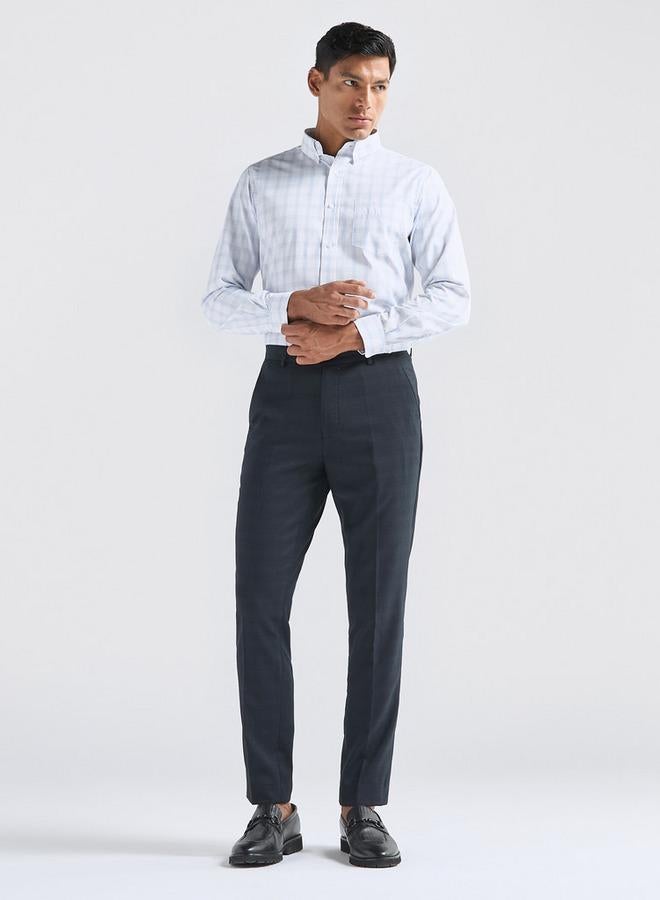 Splash FAV Checked Regular Fit Flexi Waist Trousers with Pockets - Image 2