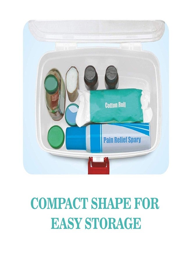 Sulfar Rectangular Medicine Box First Aid Kit Box with See-Through Lid and Partition Tray for Medical Use - Image 2