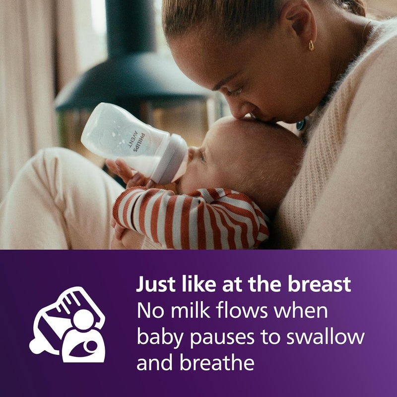 Avent Philips Natural Baby Feeding Bottle Combo| No.1 Brand Recommended by Moms Worldwide | Natural Response Technology Mimics Breastfeeding (260ml Clear - 4pc Combo) | SCY903/04 - Image 5