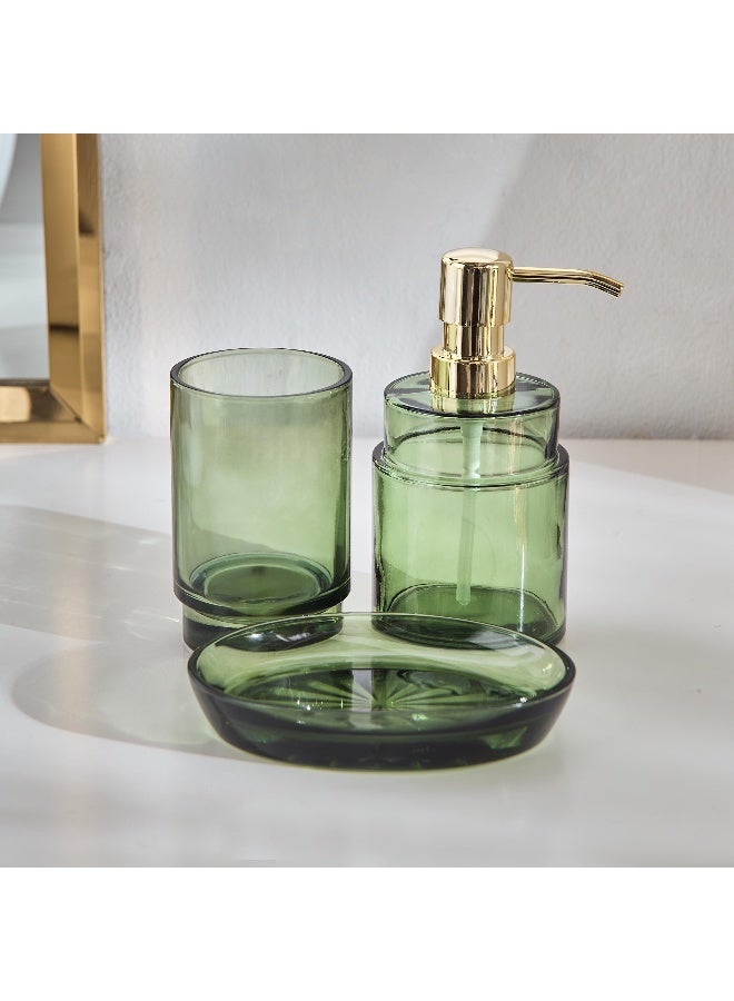 Home Box Geo 3-Piece Glass Bathroom Accessory Set  - Image 2