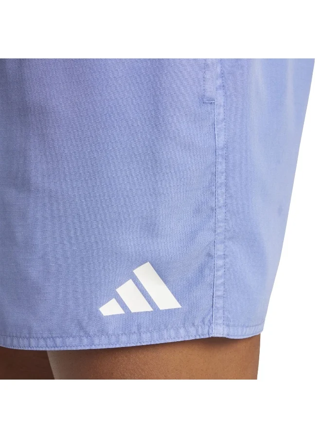 Adidas BLUFUS/WHITE Washed Swim Shorts 5 Inch for Men | Best Price UAE
