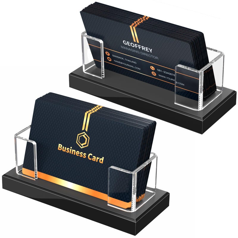 NIUBEE Acrylic Business Card Holder Clear Plastic Business Cards Display Stand for Desk Gift Card Organizer for Office 6 Pieces - Image 2