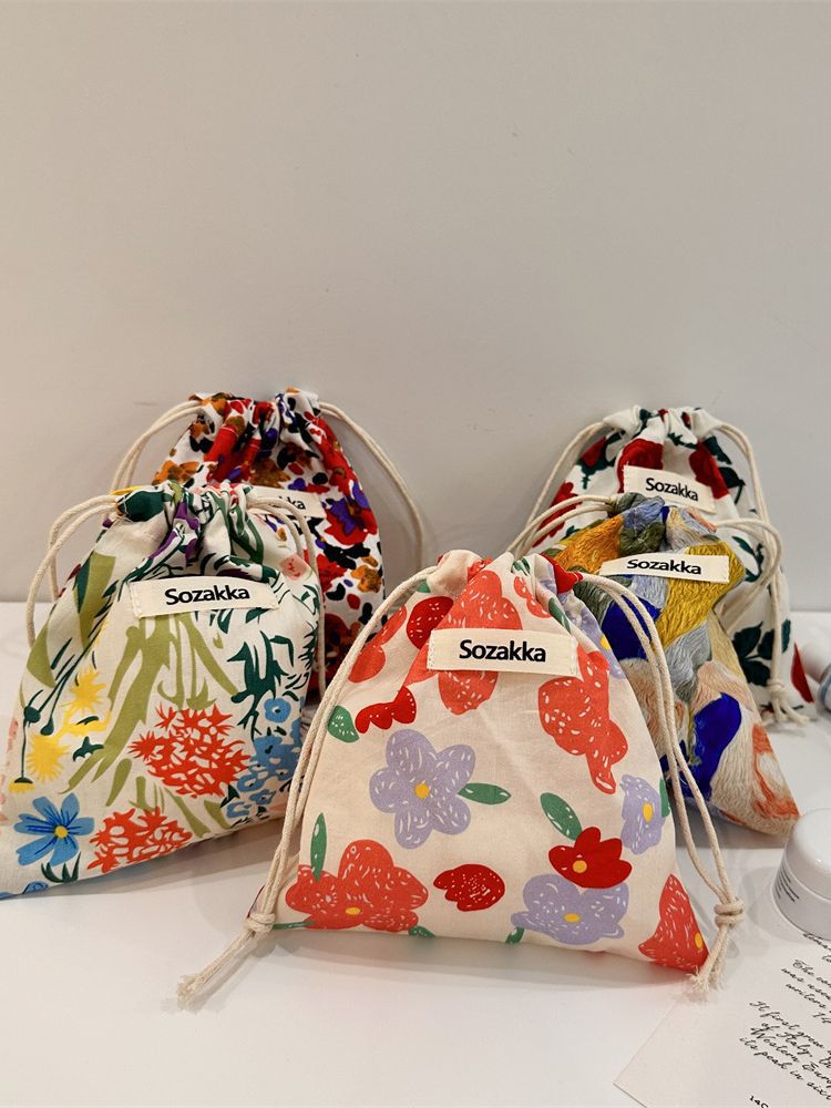 34225 Storage Bag Small Cloth Bag Japanese Lipstick Bag Carry-On Cosmetic Bag Women Portable Cosmetic Bag Drawstring Bag - Image 5