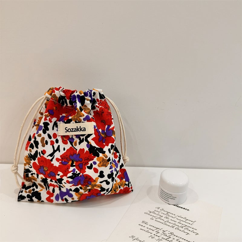 34225 Storage Bag Small Cloth Bag Japanese Lipstick Bag Carry-On Cosmetic Bag Women Portable Cosmetic Bag Drawstring Bag - Image 1