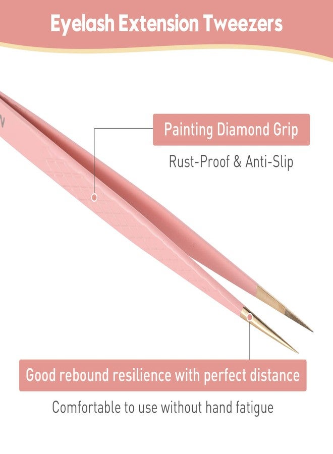 Ms.Queen Straight Tweezers for Eyelash Extensions,Fiber Tip Pointed Isolation Lashing Tweezers - Image 4