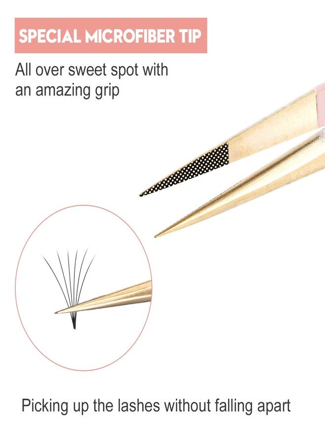 Ms.Queen Straight Tweezers for Eyelash Extensions,Fiber Tip Pointed Isolation Lashing Tweezers - Image 2
