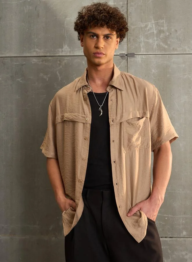 SASSAFRAS Sassafras Men Beige Relaxed Fit Shirt