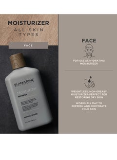 BLACKSTONE Blackstone Men's Grooming Refresh Facial Moisturizer with Vitamin E, Peppermint & Hyaluronic Acid - Lightweight & Non-Greasy | Restores Dry Skin | Paraben & Cruelty Free | USA Made, Sandalwood (8 oz)  - Image 3