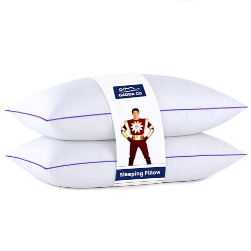 GADDA CO Ultimate Cozy Gel Microfiber Sleeping Pillow for Bed | High Density, Breathable & Hypo-Allergenic Cushion for Bed | Long-Lasting Fluffiness Bed Pillow| King Size Pillow | White | Pack of 2 - Image 1