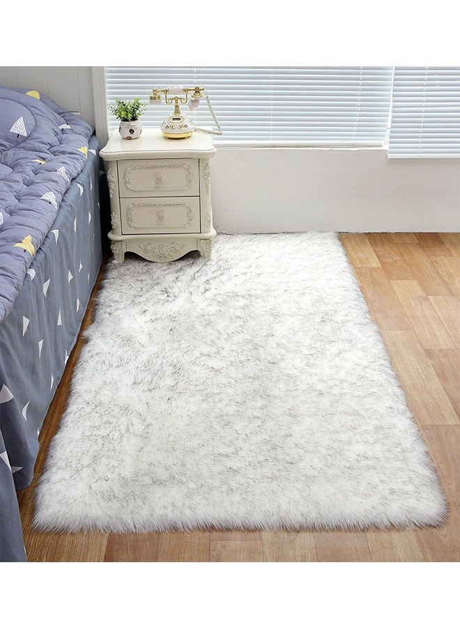 Modern Fluffy Long Pile Area Rug Non-Slip, Super Soft Decor Contemporary Carpet 90*180 Cm