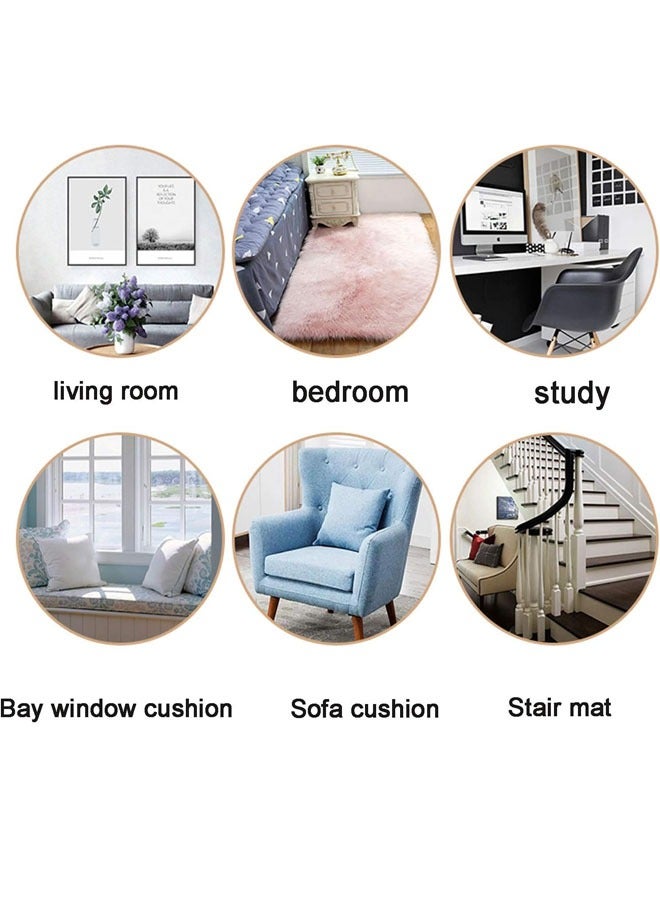 Modern Fluffy Long Pile Area Rug Non-Slip, Super Soft Decor Contemporary Carpet 90*180 Cm