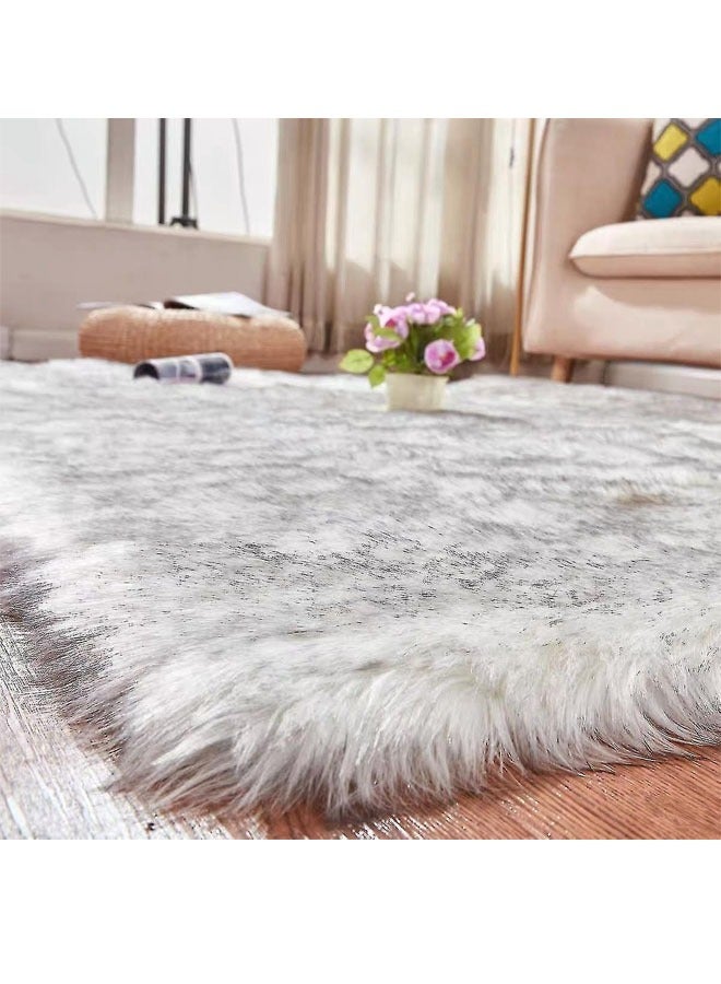 Modern Fluffy Long Pile Area Rug Non-Slip, Super Soft Decor Contemporary Carpet 90*180 Cm