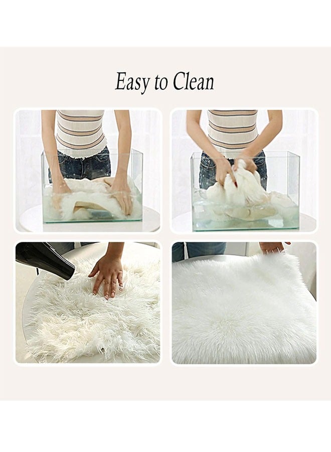 Modern Fluffy Long Pile Area Rug Non-Slip, Super Soft Decor Contemporary Carpet 90*180 Cm