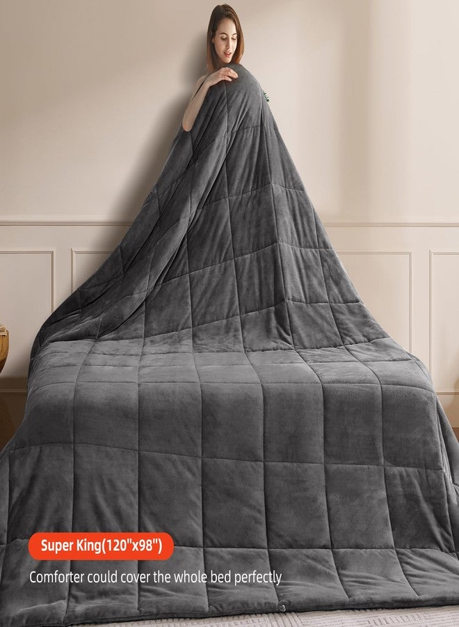 STWIENER Super King Comforter Duvet Insert 120"x98" - Plush Fluffy Heavy Winter Flannel, Extra Large Super King Size Breathable Microfiber with 8 Corner Tabs, All Seasons Warm Bedding (Grey) - Image 2