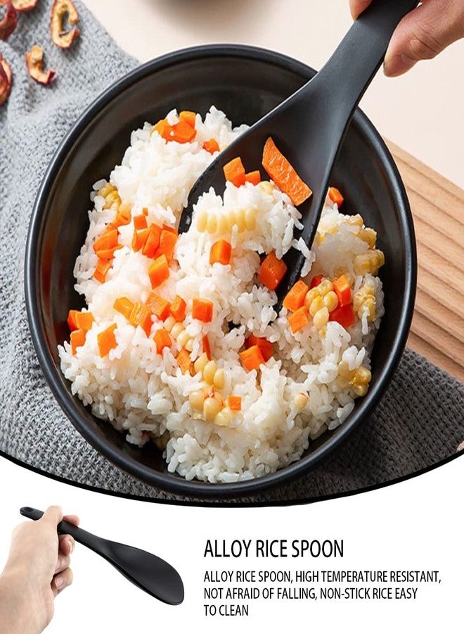 DOERDO DD DOERDO 2pcs Rice Paddle Non-stick Heat-resistant Serving Spoon for Soup, Potato, Black - Image 3