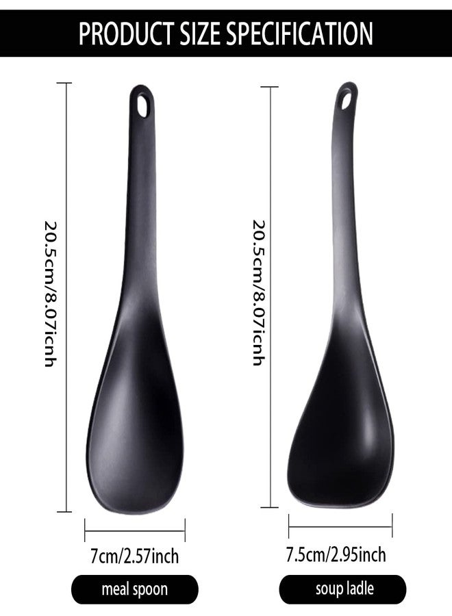 DOERDO DD DOERDO 2pcs Rice Paddle Non-stick Heat-resistant Serving Spoon for Soup, Potato, Black - Image 2