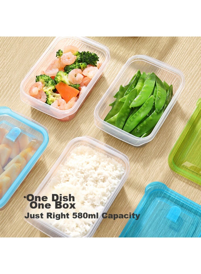 Maryya Meili Ya Disposable Food Containers 580ml*4 Set, Food-grade Fresh-keeping Picnic Portioning Takeout Containers With Lids, Microwave Safe - Image 2