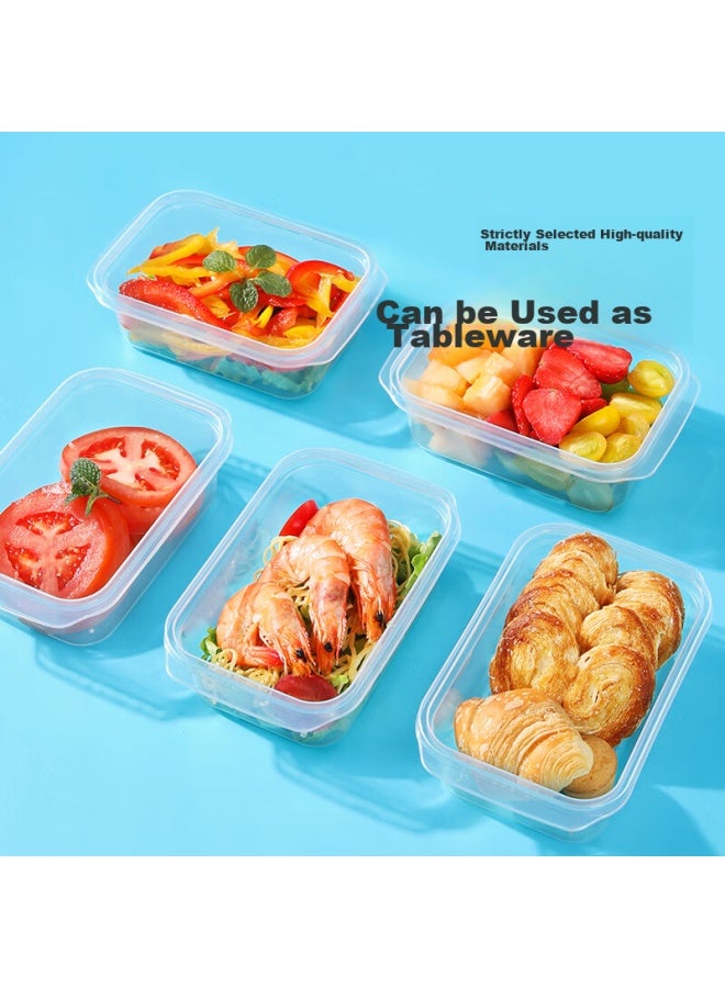 Maryya Meili Ya Disposable Food Containers 580ml*4 Set, Food-grade Fresh-keeping Picnic Portioning Takeout Containers With Lids, Microwave Safe - Image 5