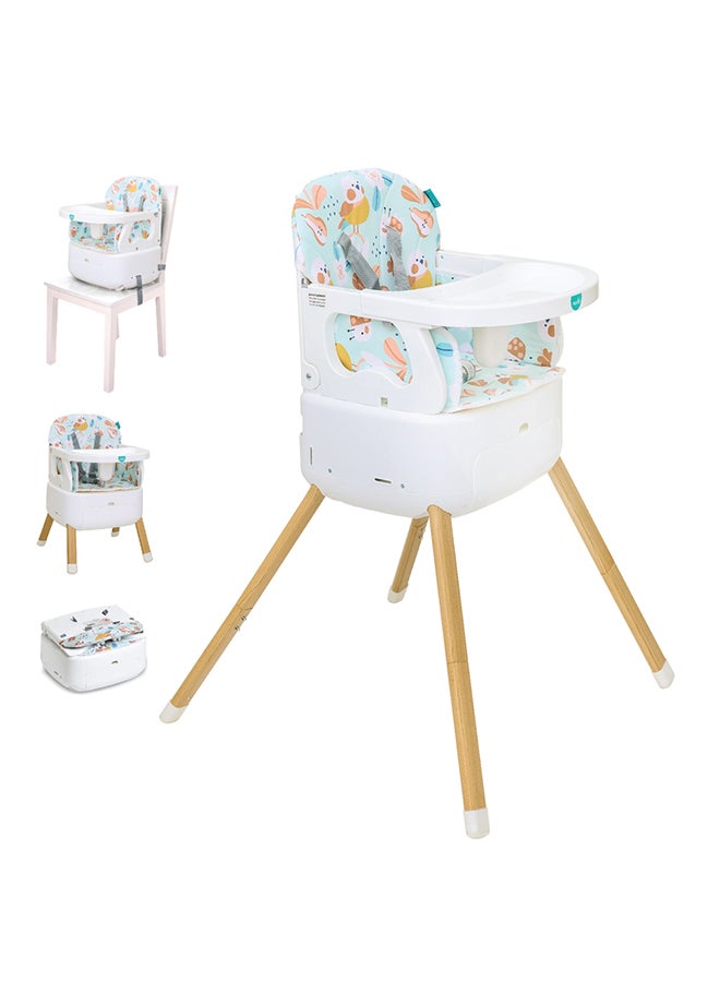 Moon 4-In-1 HiteRite Convertible Baby Booster Dining Highchair  -Blue - Image 1