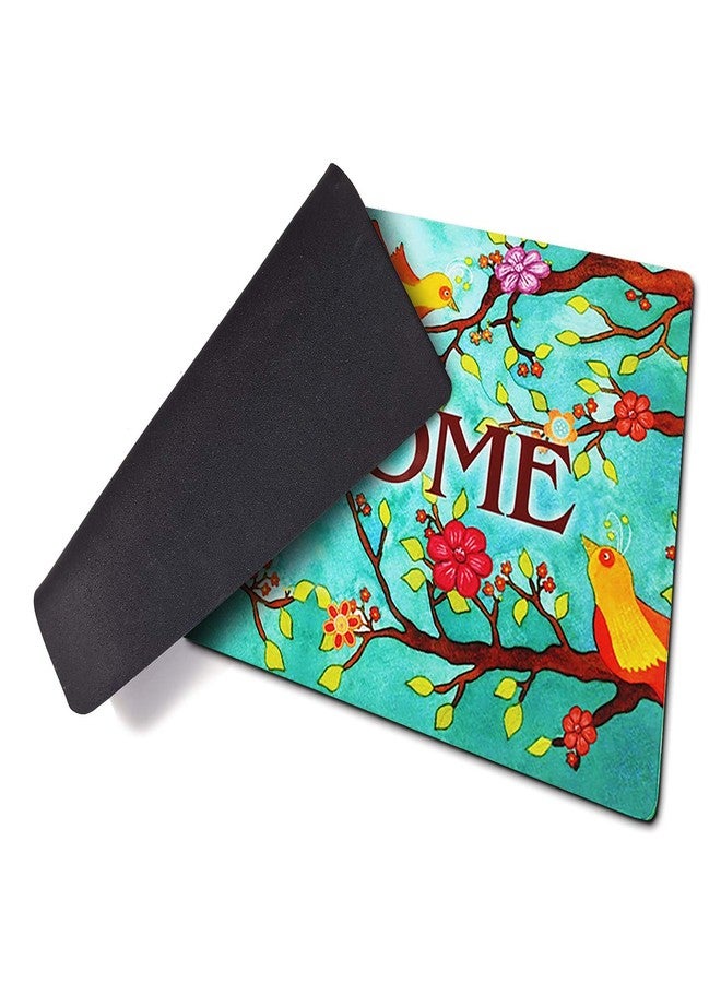 Morigins Welcome Spring Birds Floral Door Mat Indoor Rubber Outdoor Mats Non Slip 18x30 inch - Image 4