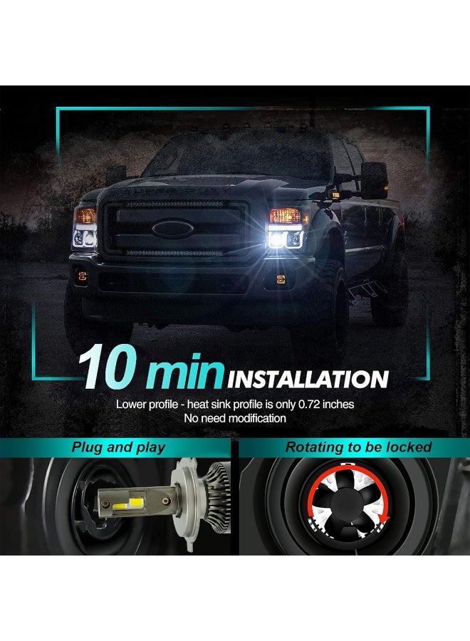 جولدن كامل مجموعة مصابيح أمامية LED من Golden Camel M8 Pro H4 / H/L للسيارات وسيارات الدفع الرباعي، بقوة 120 واط، سطوع 15000 لومن، ضوء أبيض نهاري 6500 كلفن، سهلة التركيب والتشغيل، مزودة بمروحة تبريد، مقاومة للماء بمعيار IP65، تعمل بجهد 12-24 فولت تيار مستمر، مصابيح LED بديلة للسيارات طويلة العمر. - Image 2