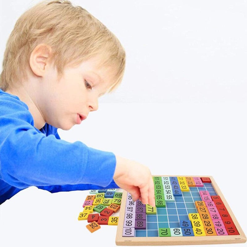 CICITOYWO Wooden Hundred Board Game Toys Montessori 1-100 Consecutive Numbers Puzzles Preschool Learning Math Manipulatives Number Chart Counting Games Toy for Kids Toddlers Kindergarten(Multicolored) - Image 5
