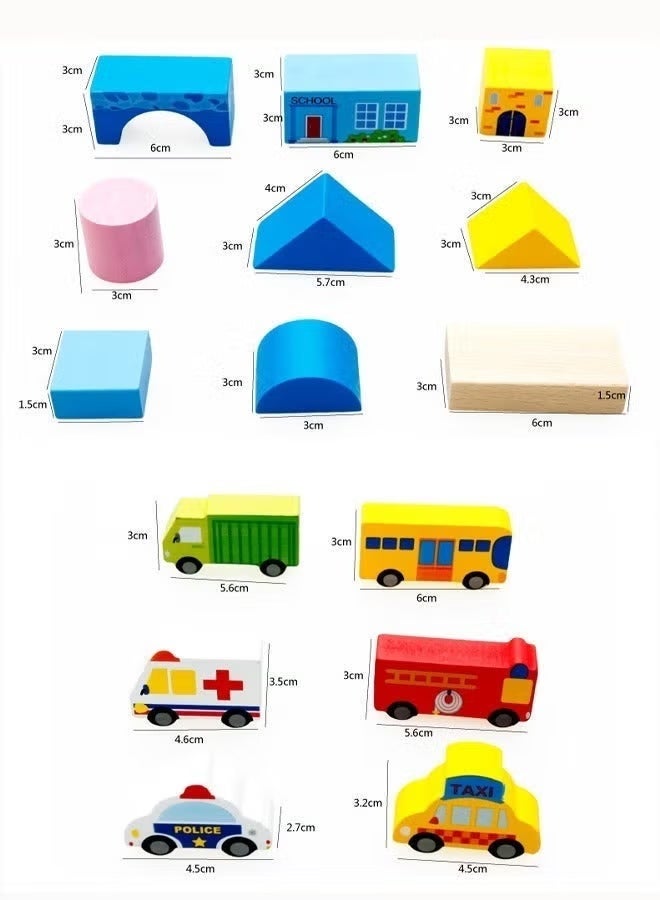 Vixplorn 62 PCS City-themed building blocks Construction block toys Educational toys for children Large-grain bucket Wooden toys - Image 3
