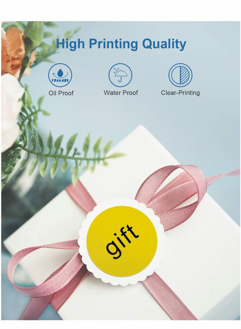 Excefore Thermal Sticker Labels, 5cm Pink Self-Adhesive Round Direct Multi-Purpose Roll Labels for DIY Logo Design, QR Code, Name Tag, Inventory-Pink 600 Labels/1 Roll, Yellow - Image 3