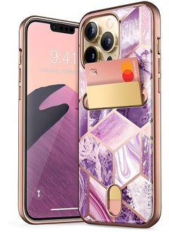 Cosmo Wallet Case for iPhone 13 Pro 6.1 inch (2021 Release), Slim Designer Wallet Protective Case with Card Holder - Ameth