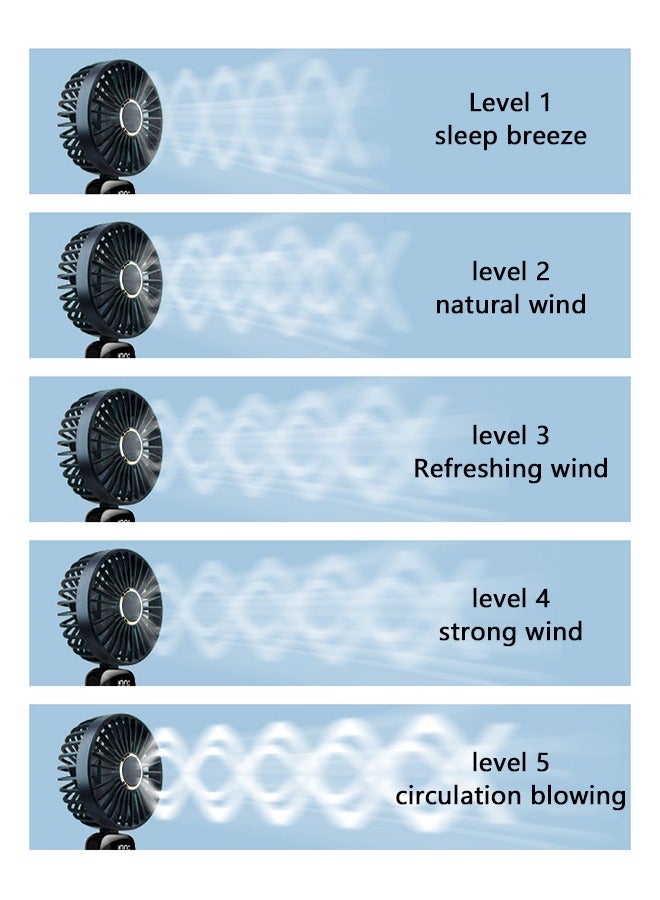 MACAIIROOS 3-In-1 Hand-held Fan USB Interface Charging Portable Foldable Electric Fan Charge Capacity Display Electric Fan Travel Office Mini Fan - Image 3