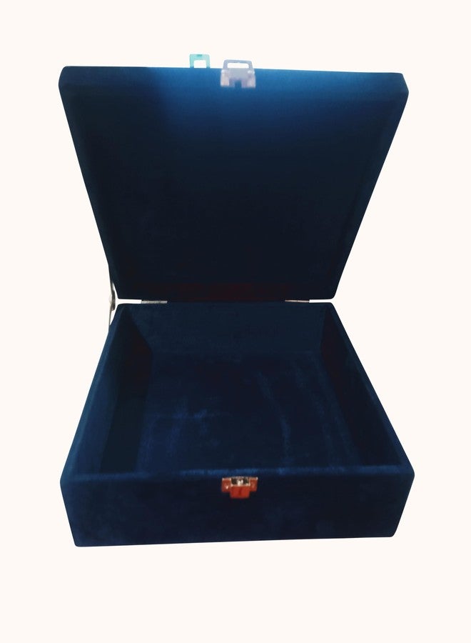 Simple Pleasures blue velvet jewellery box - Image 2