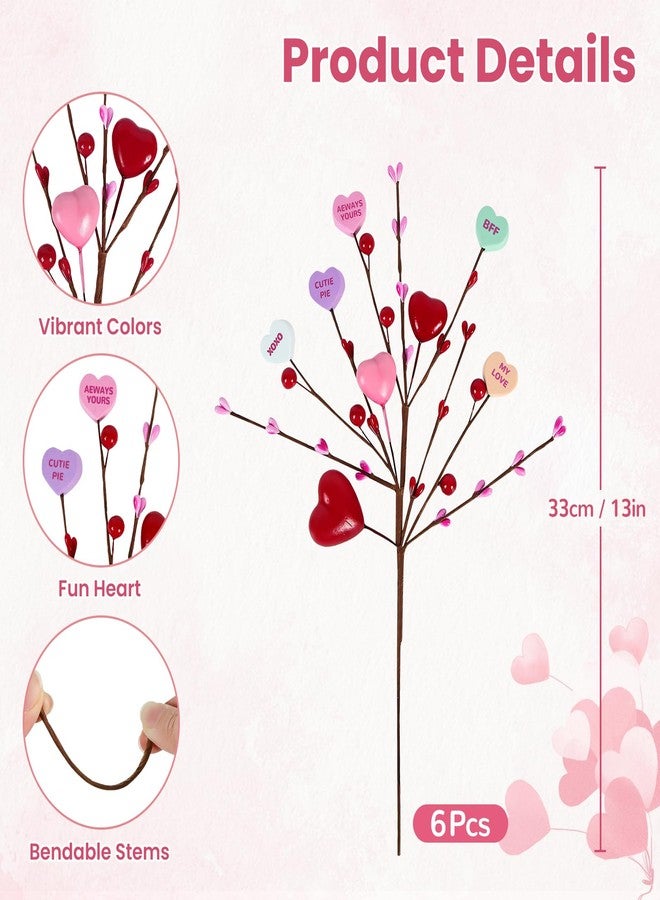 Mulbozy Valentines Day Decorations, Valentine Theme Flowers with Conversation Hearts, Valentines Decor for Home or Office Centerpiece Table - Image 3