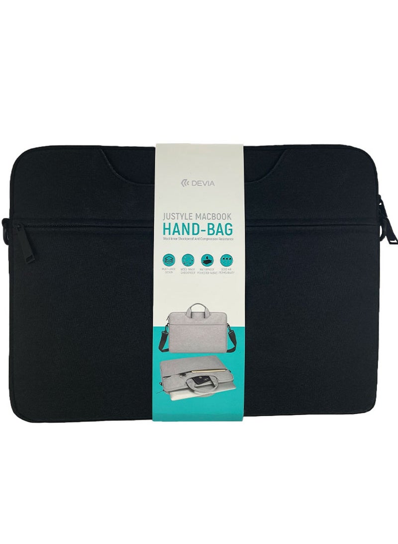 Devia Justyle Laptop Carrying Handbag 15.4" Compatible for MacBook Pro 15.4" & 16" - Slim Portable Waterproof Sleeve Case Cover Bag - Bump & Shock Absorption - Black - Image 2