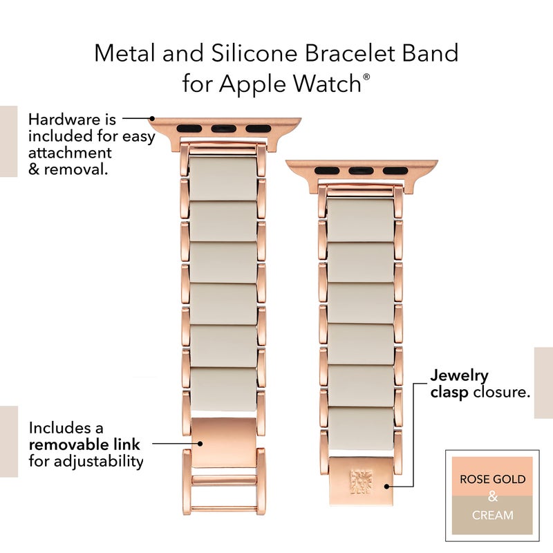 Anne Klein Rubberized Fashion Bracelet for Apple Watch, Secure, Adjustable, Apple Watch Replacement Band, Fits Most Wrists - Image 5