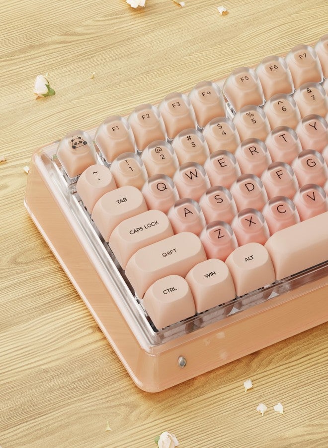 SEUNKWANG EWEADN Foundation PBT Keycaps, Jelly MOA Profile Keycap, 132 Keys Cute Custom Keycaps for Mechanical Keyboard with Cherry/Gateron MX Switches-Pink - Image 1